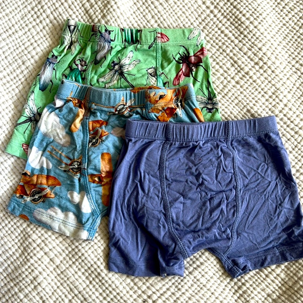 Aviation Print and Solid Blue Boxer Briefs